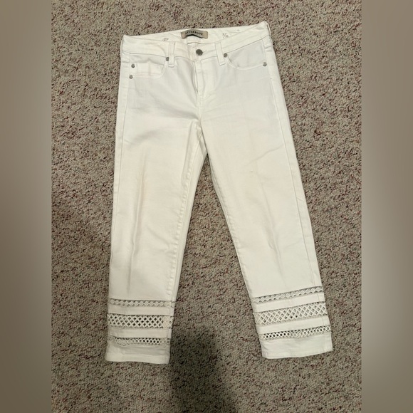 Liverpool Denim - Liverpool The Crop White Women's Jeans with Lace Detail Size 2/26